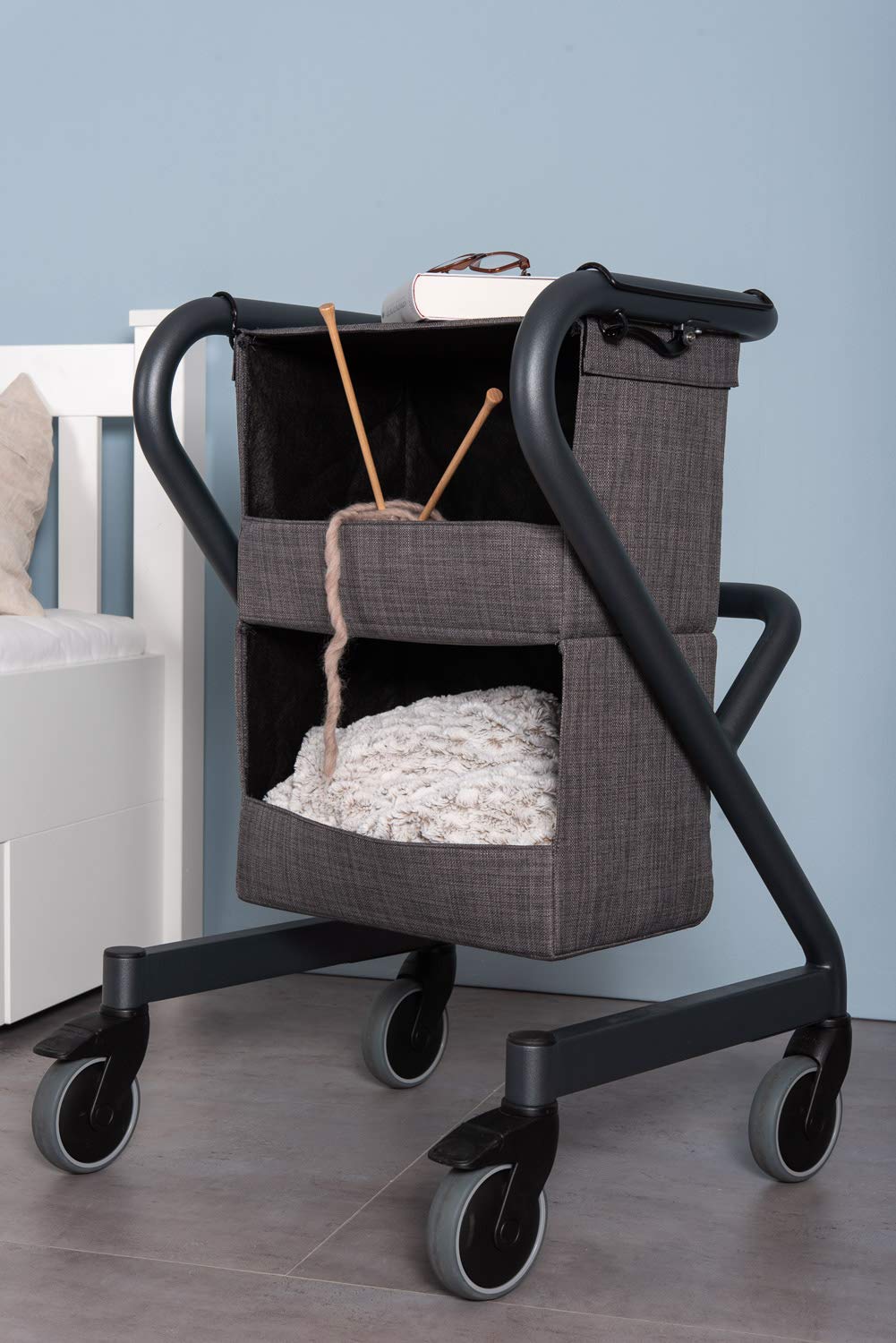 saljol-nachttischkasten-f-r-wohnraumrollator-webstoff-grau-20-kg-belastbar image 2